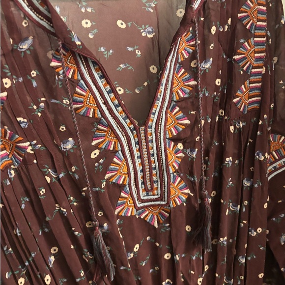 Ulla Johnson silk burgundy Gita dress mini floral w embroidery 2 - Picture 9 of 10